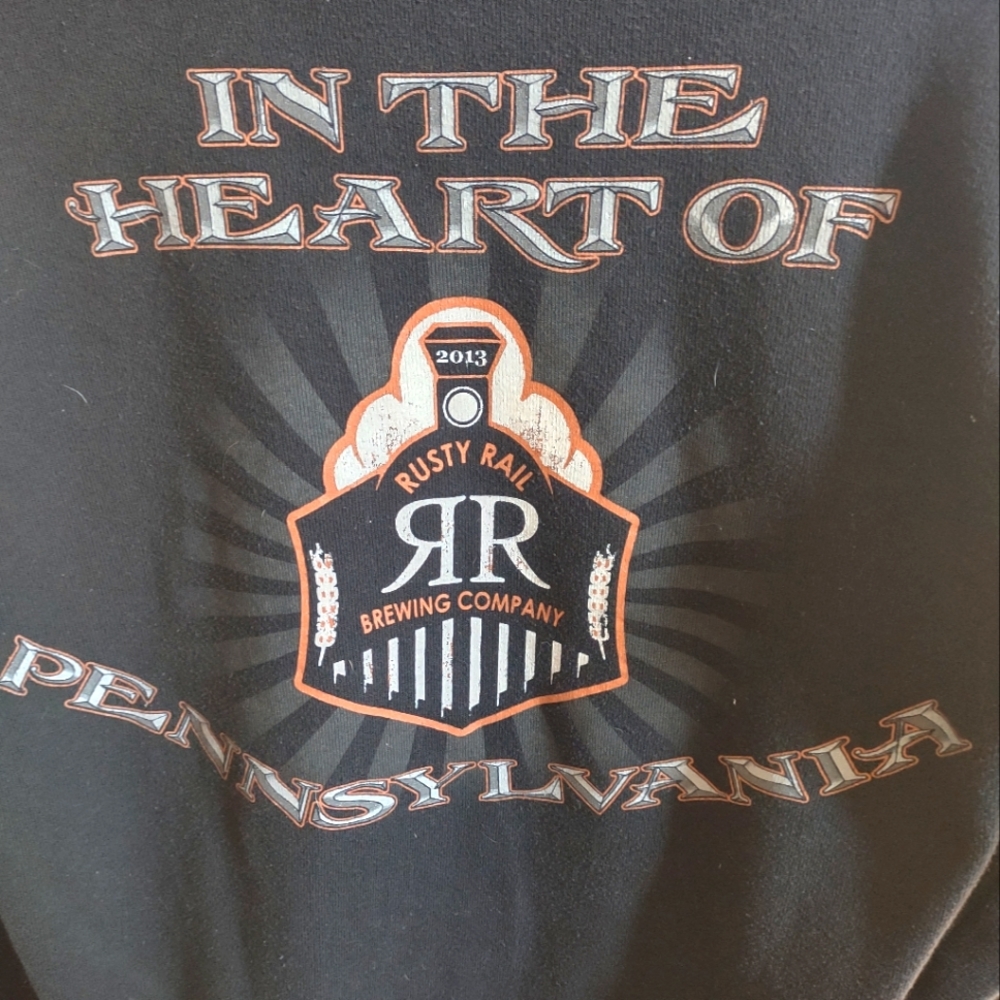 Rusty Rail craft brewery hoodie size medium
